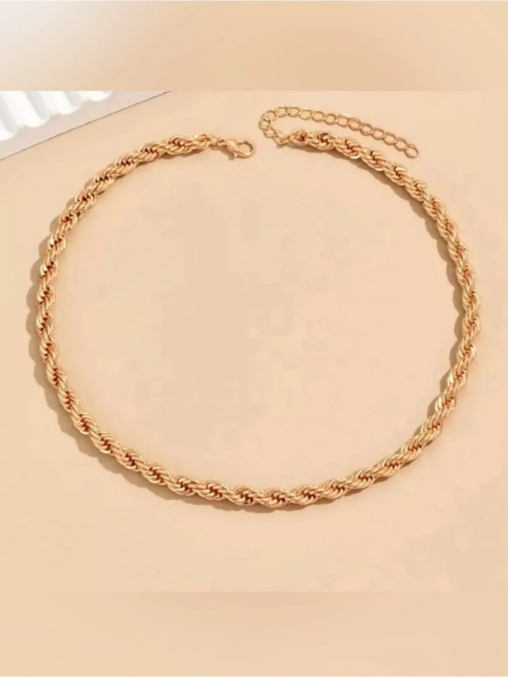 Gold Rope Chain Necklace Dainty Textured Twist Chain